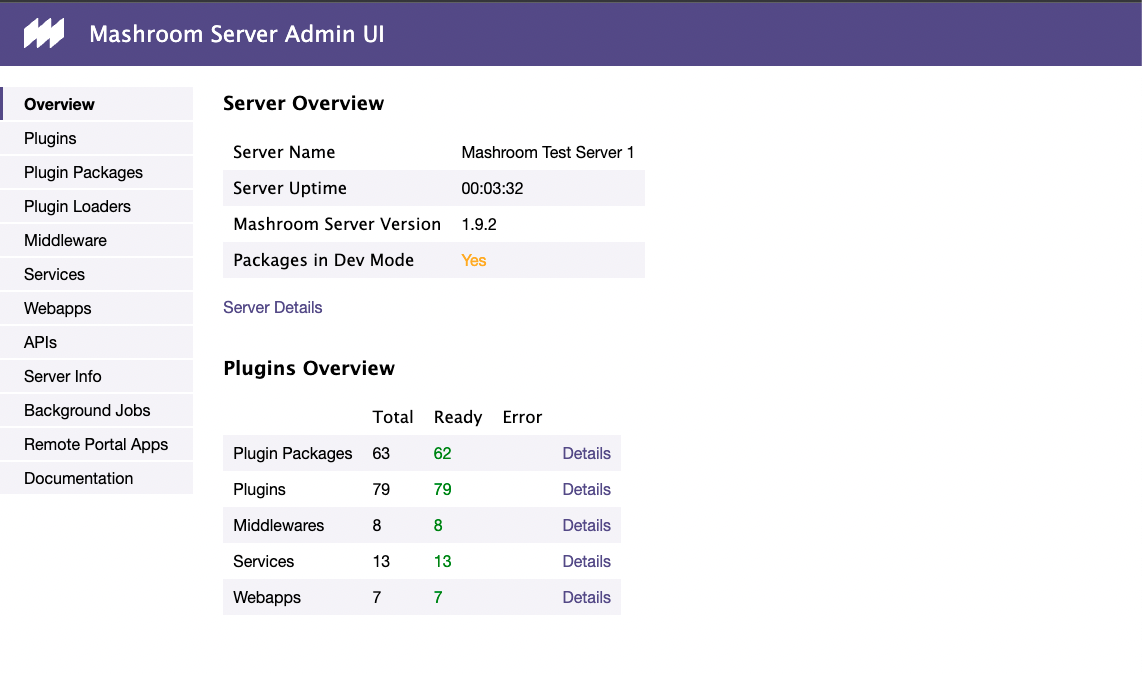 Mashroom Admin UI