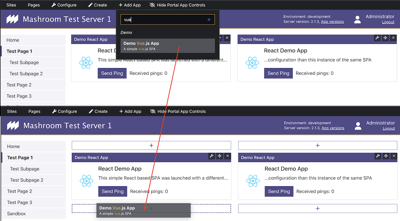 Mashroom Portal Add App